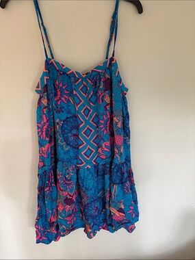 NWT Free People Intimately Blue & Pink Printed Intimately Sundress